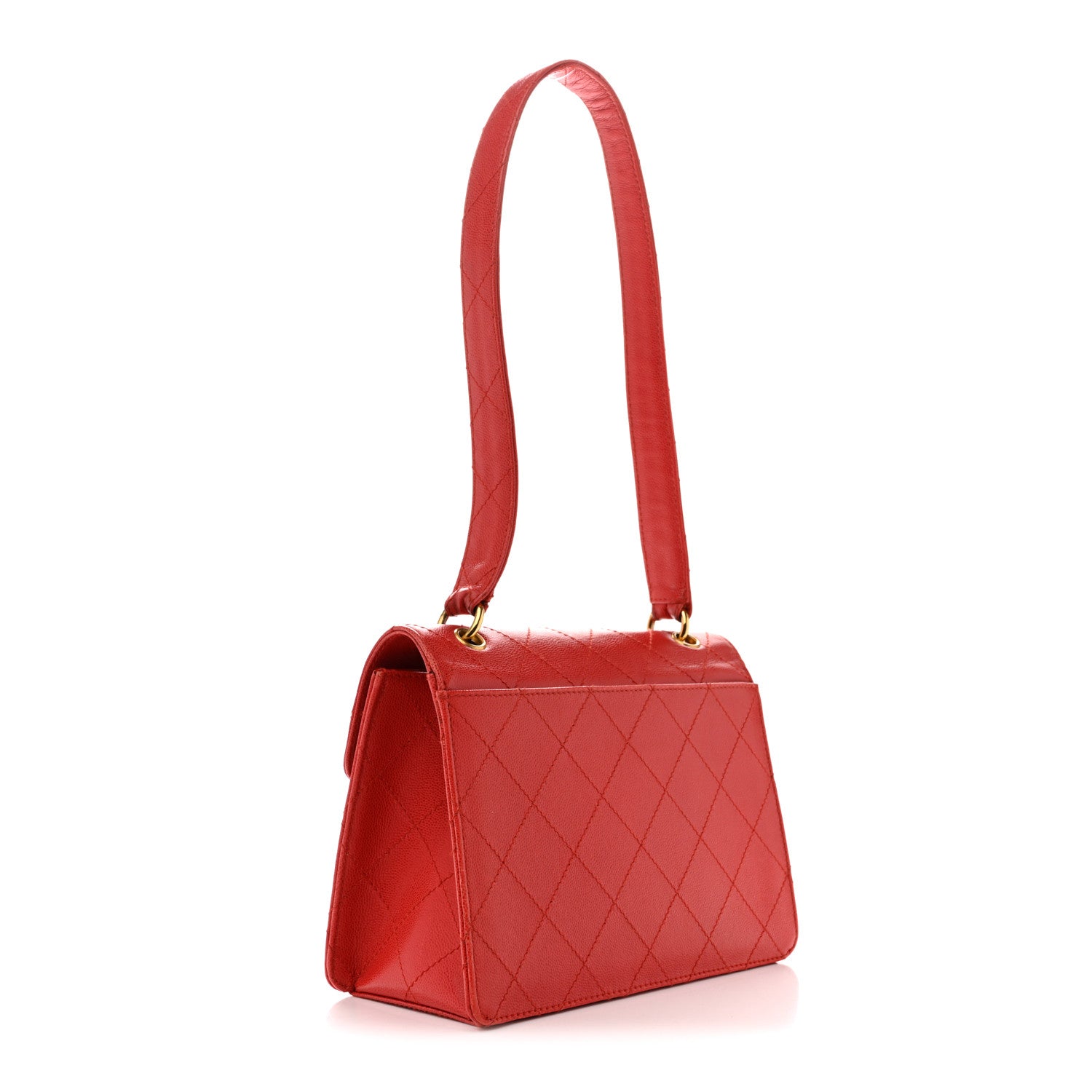 Chanel Caviar Stitched Flap Shoulder Bag Red 1879672 – FASHIONPHILE