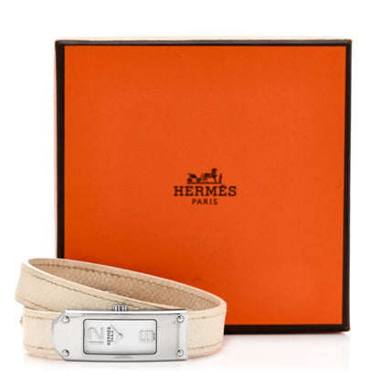 Hermes Stainless Steel Epsom 15mm Kelly II Quartz Watch Blanc 5 of 5