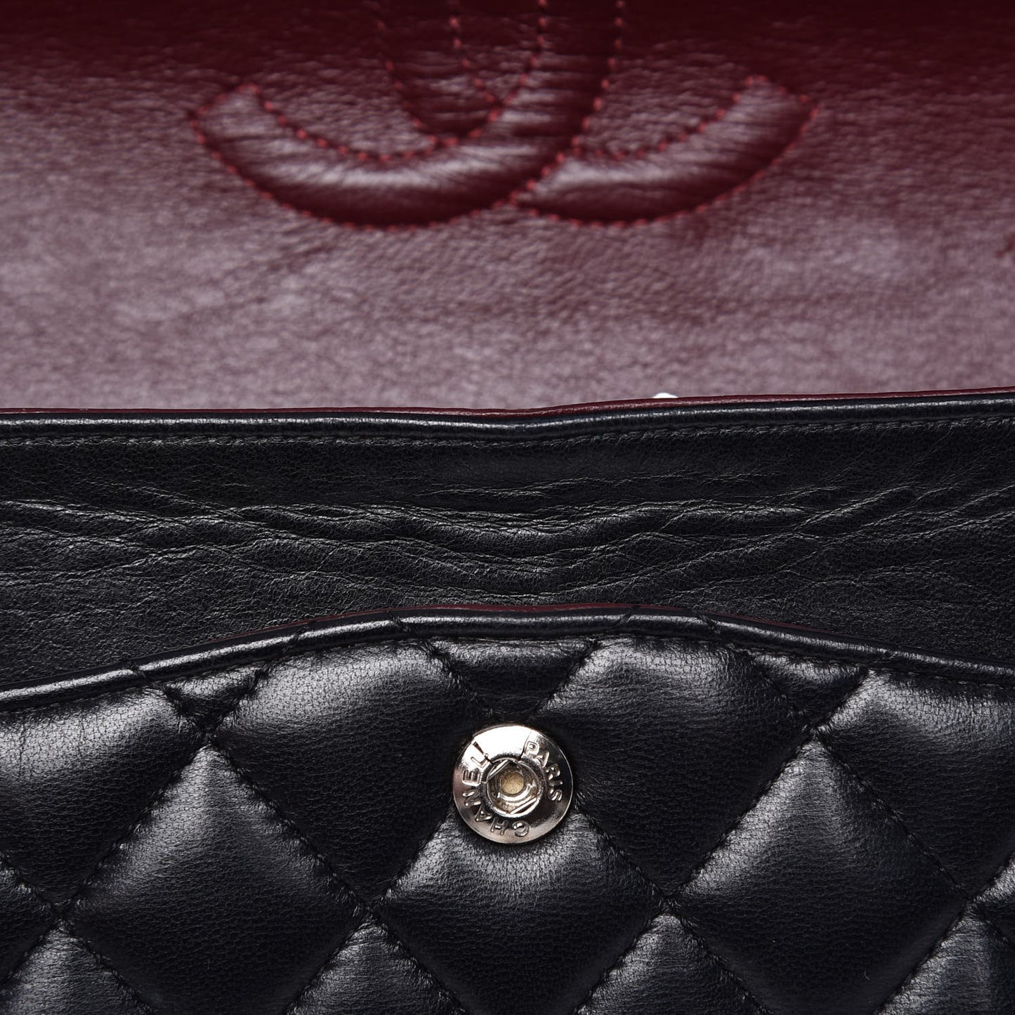 Lambskin Quilted Medium Double Flap Black