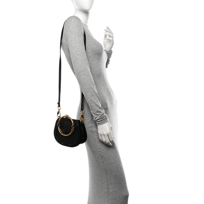 Chloe Calfskin Suede Small Nile Bracelet Bag Black 2 of 11