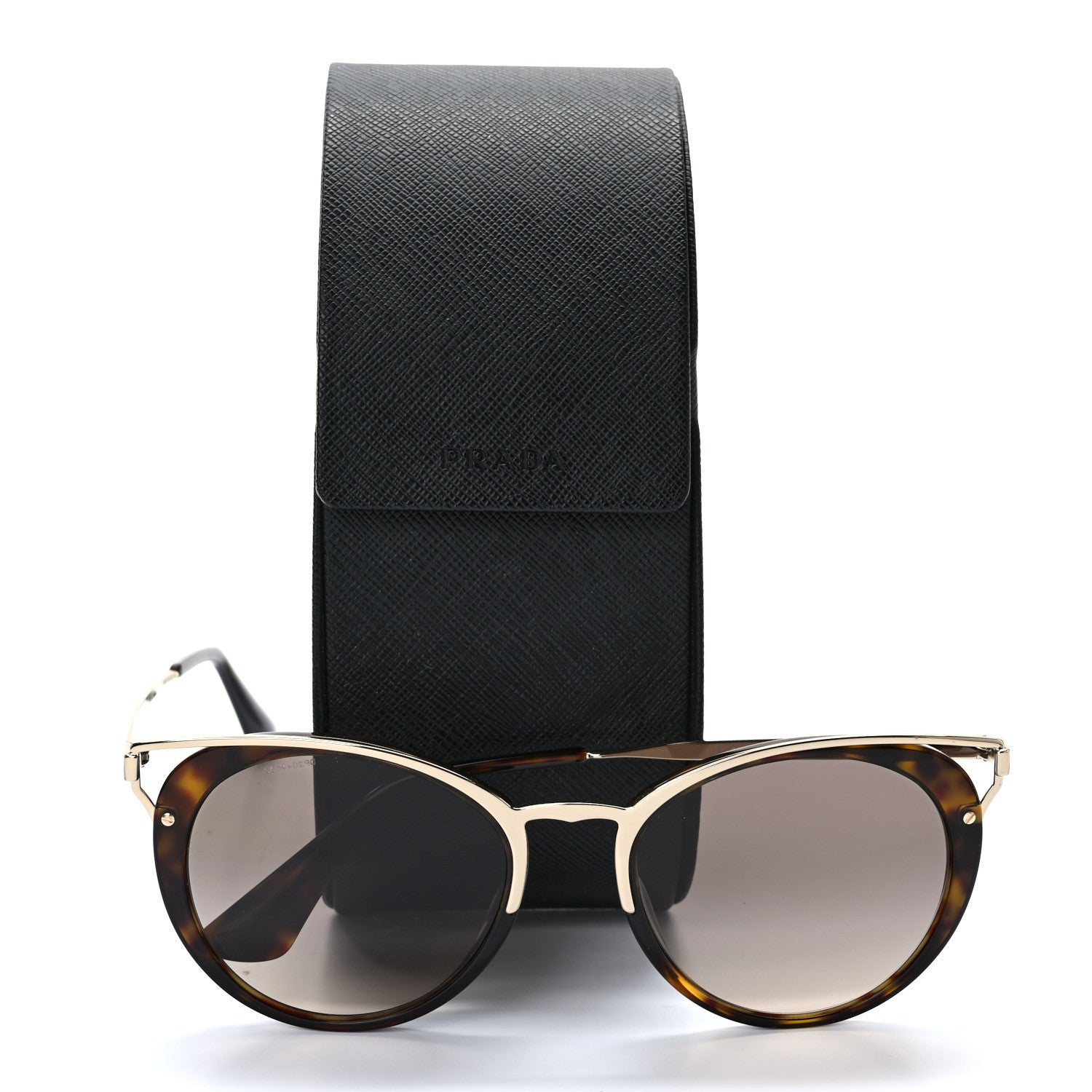 Prada Horn Metal Cinema Sunglasses SPR66T Tortoise 2 of 8