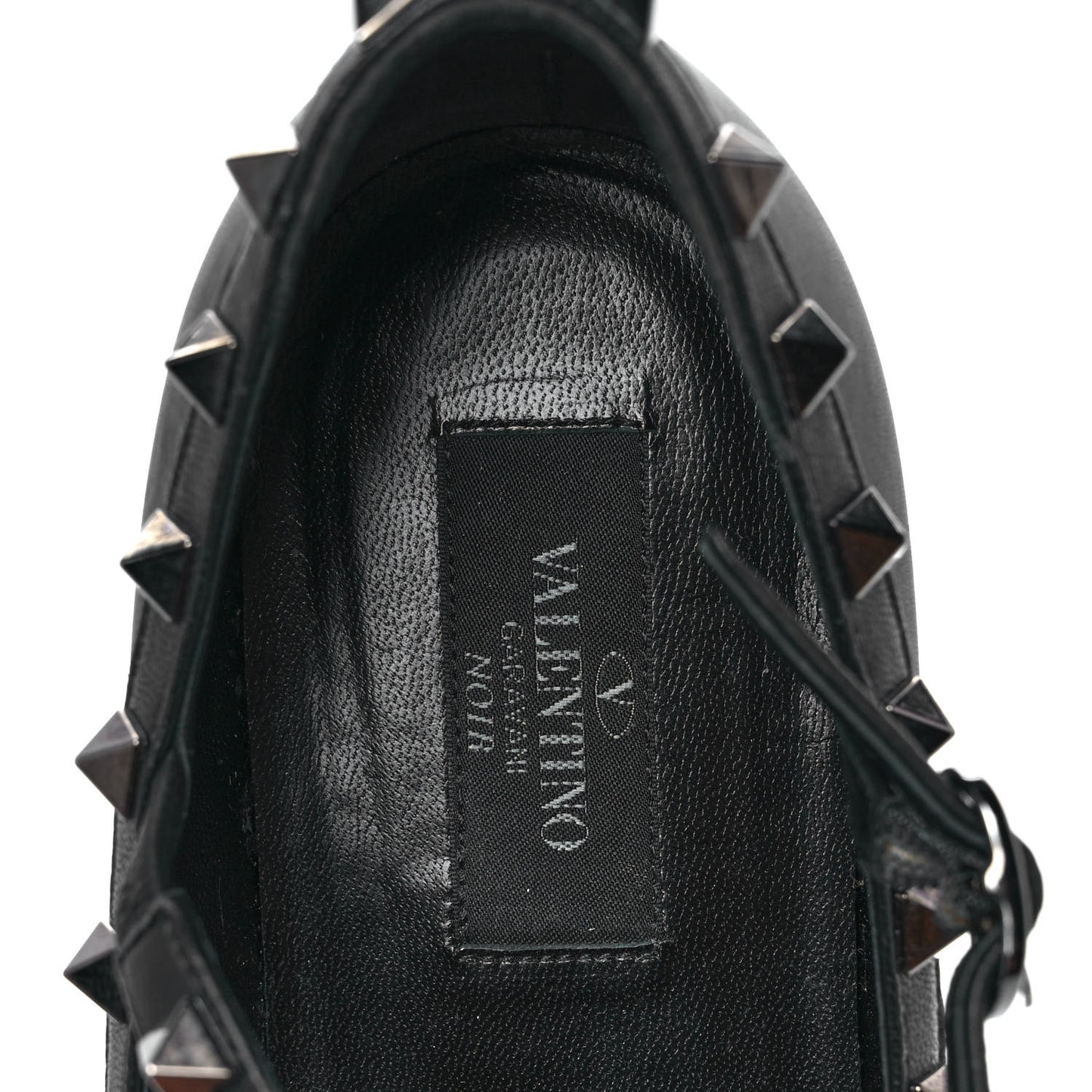 Nappa Rockstud Cage Ballerina Flats 38.5 Black