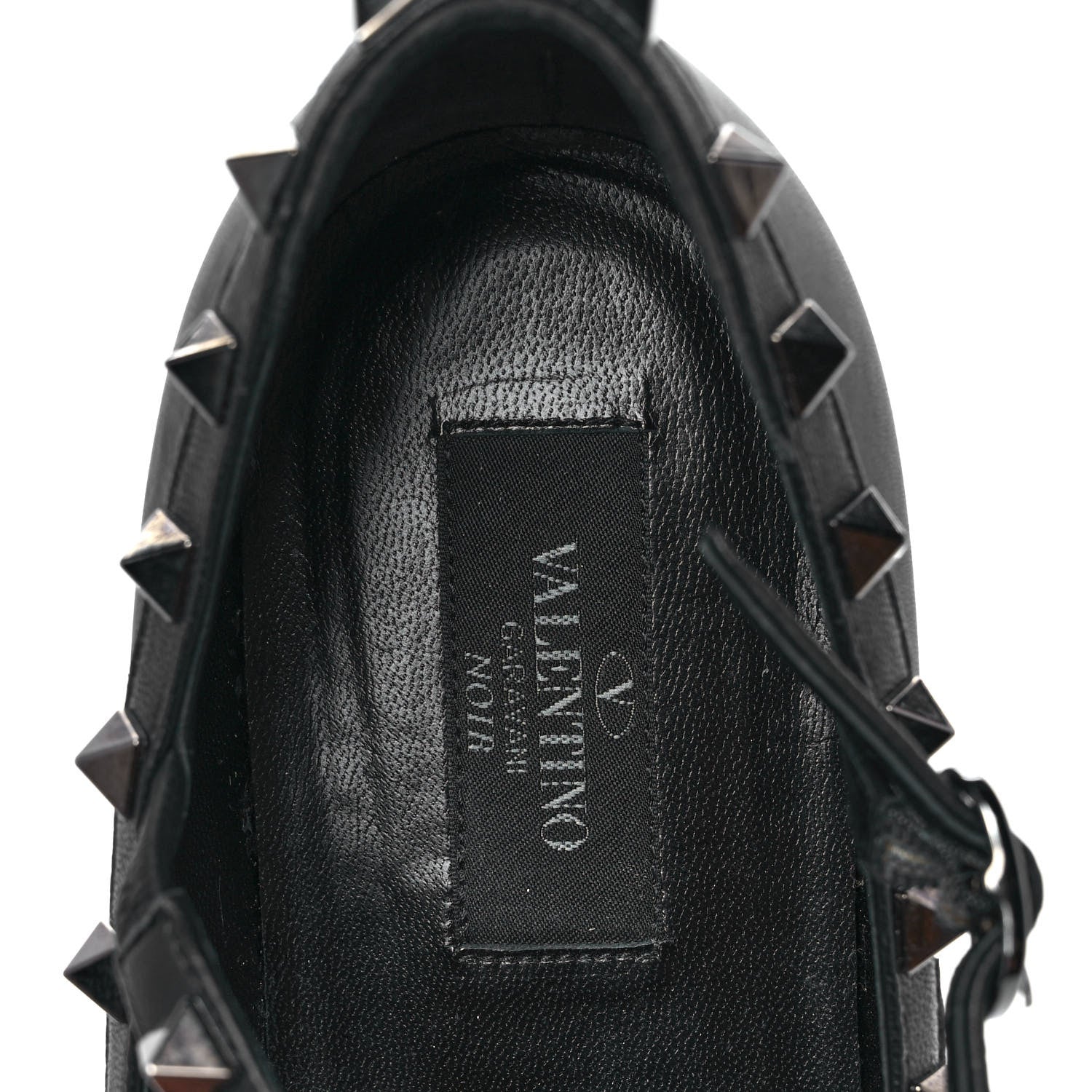 Valentino Garavani Nappa Rockstud Cage Ballerina Flats 38.5 Black 7 of 9