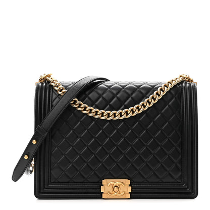 Chanel Lambskin Quilted Large Boy Flap Black 1 of 10
