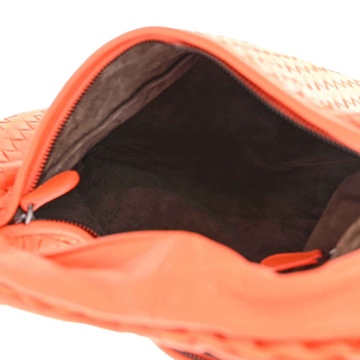 Nappa Intrecciato Medium Veneta Hobo Orange