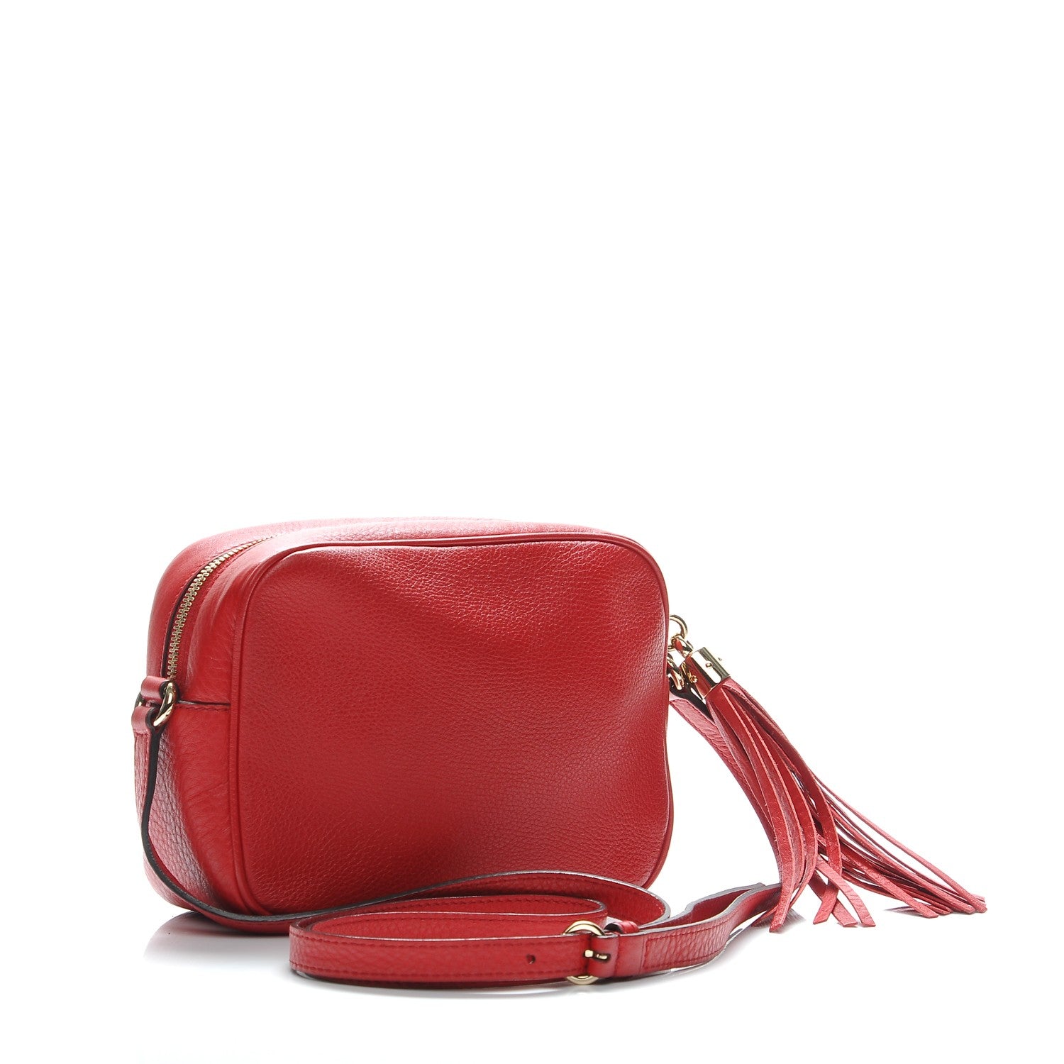 Gucci Pebbled Calfskin Small Soho Disco Bag Vibrant Red 3 of 8