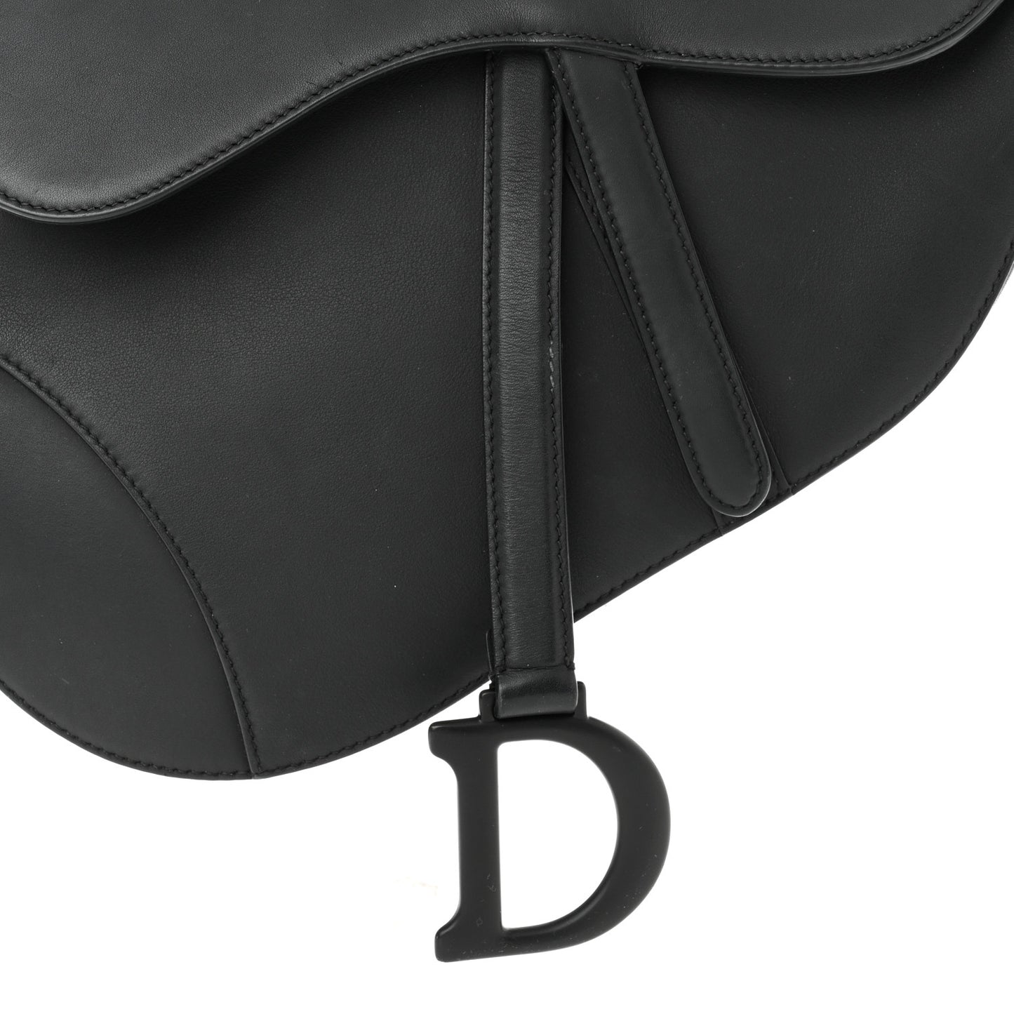 Ultra Matte Calfskin Saddle Bag Black