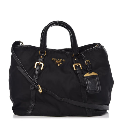 Prada Tessuto Nylon Vitello Daino Tote Black 1 of 8