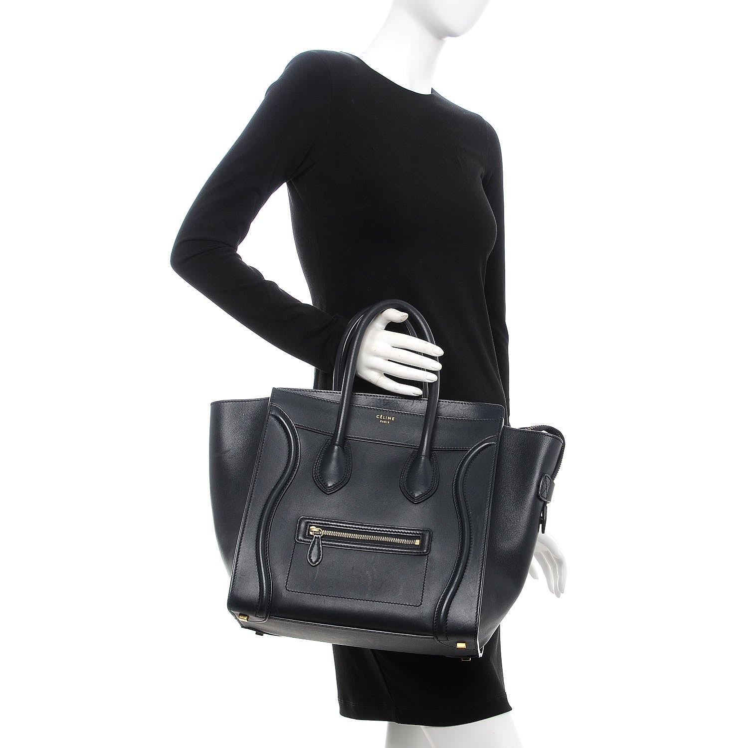 Celine Smooth Calfskin Mini Luggage Navy Blue 2 of 13