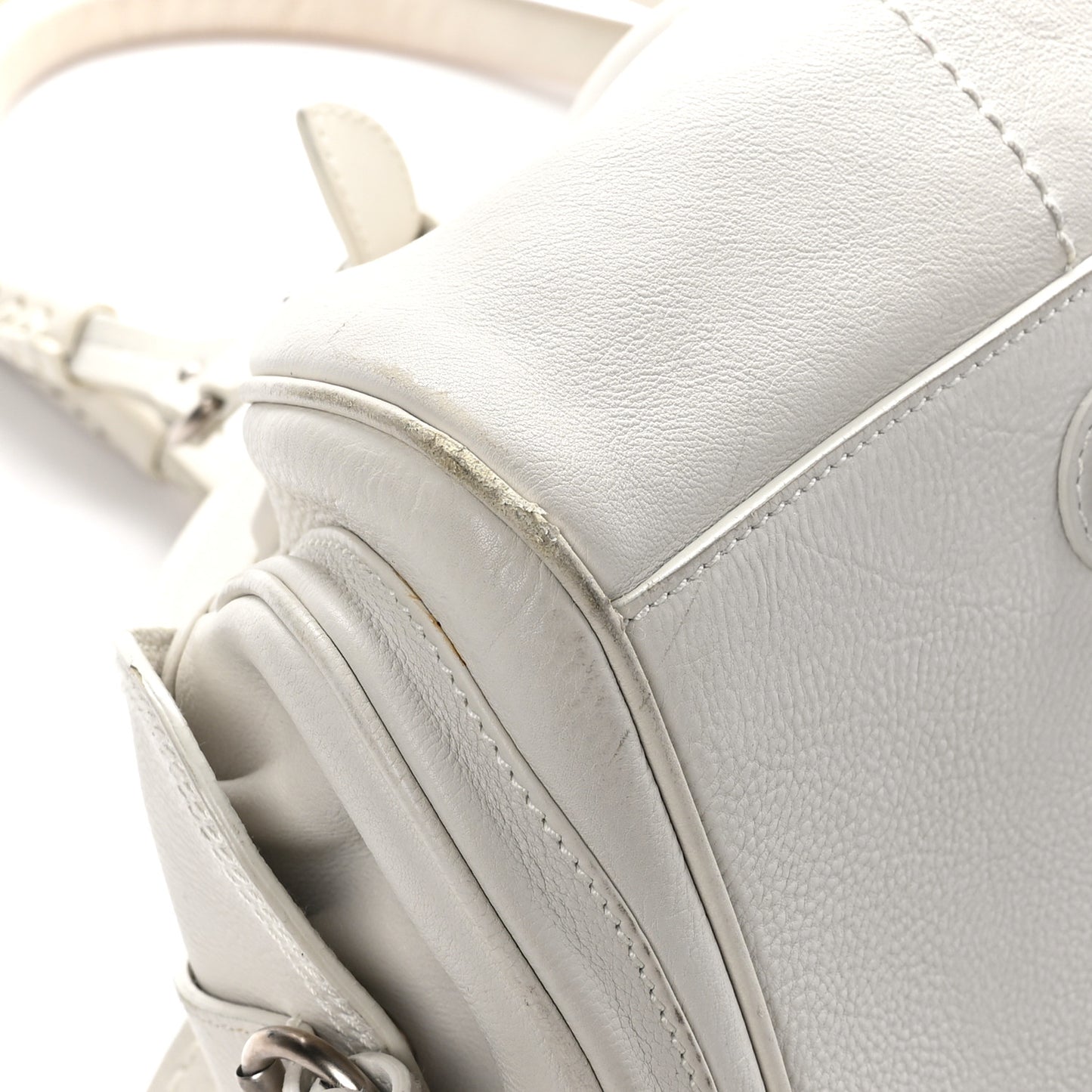 Calfskin My Dior Frame Pocket Satchel White