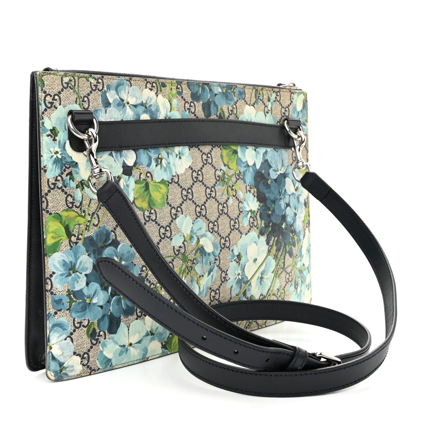 GG Supreme Monogram Blooms Messenger Blue