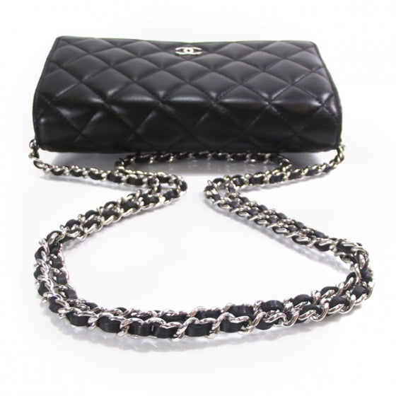 Chanel Lambskin Quilted Wallet On Chain Black 5 of 10