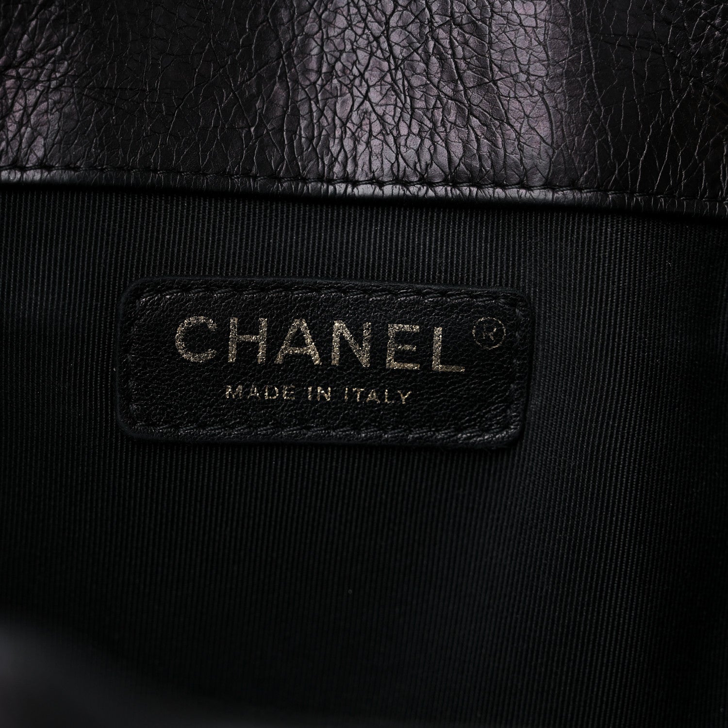 Chanel Iridescent Crumpled Calfskin Coco Pleats Drawstring Bag Black 6 of 9