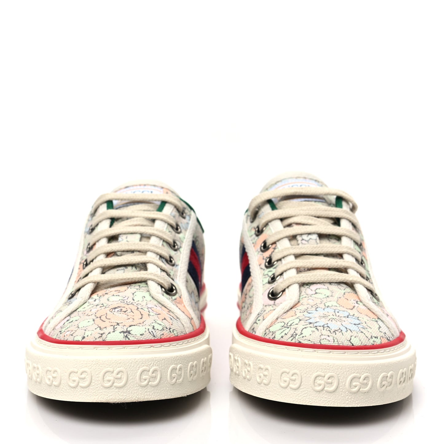 X LIBERTY OF LONDON Canvas Web Tracy Print Womens 1977 Tennis Sneakers 37 Mint Peach Mystic White