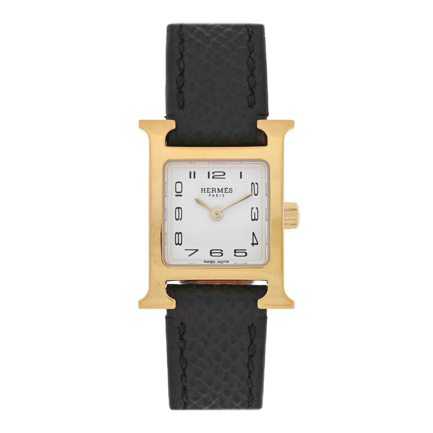 Stainless Steel Epsom 17.2mm Heure H Hour Quartz Watch Noir