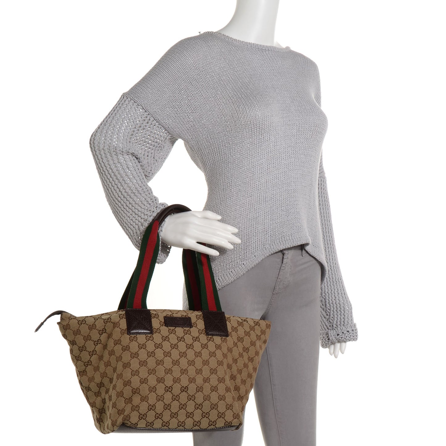 GG Monogram Medium Web Handle Bucket Tote
