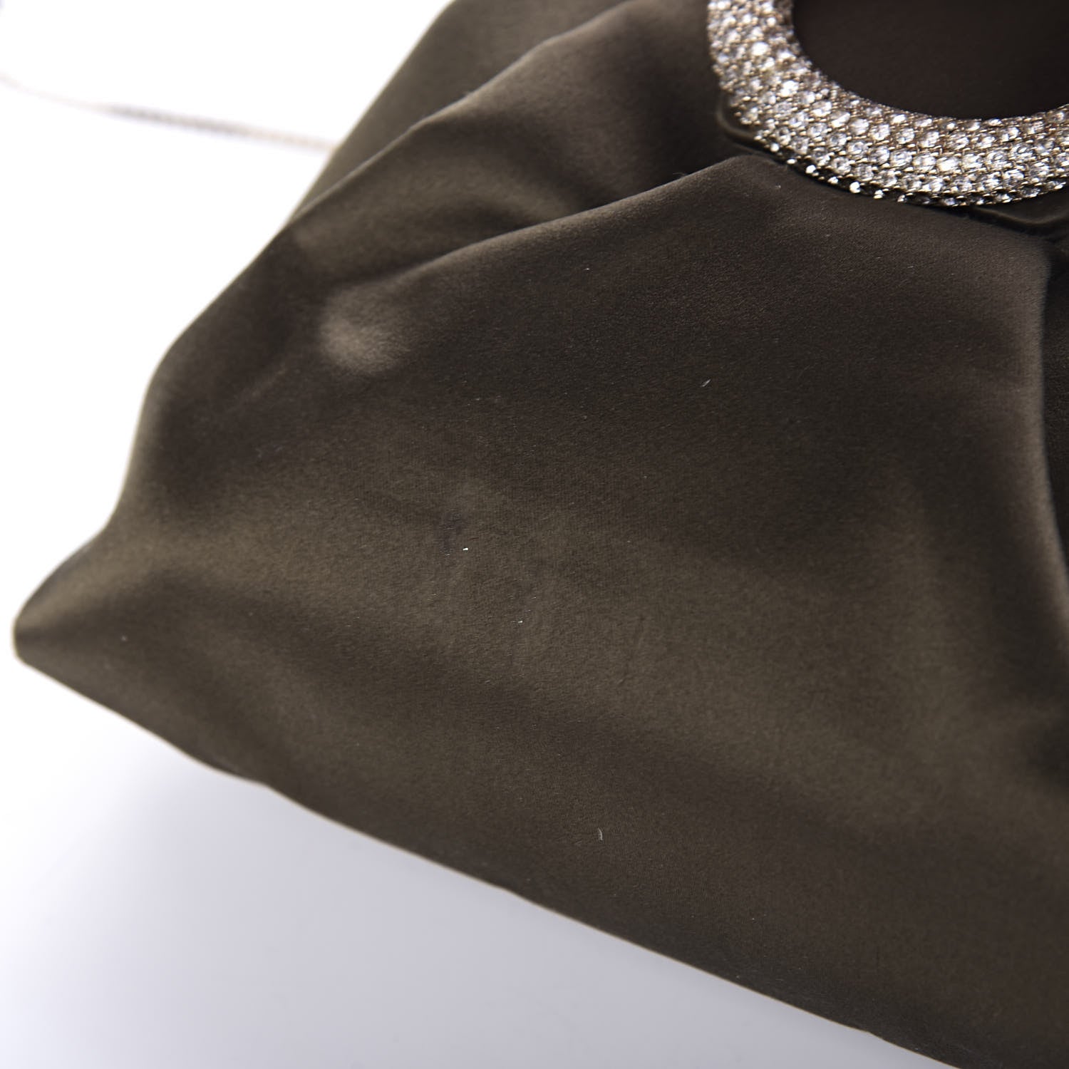 Valentino Garavani Satin Crystal Embellished Clutch Green 8 of 11