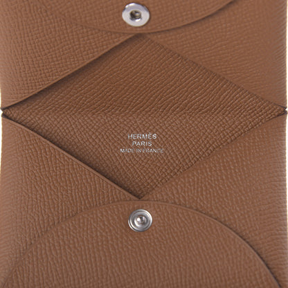 Hermes Epsom Calvi Card Case Gold 5 of 8