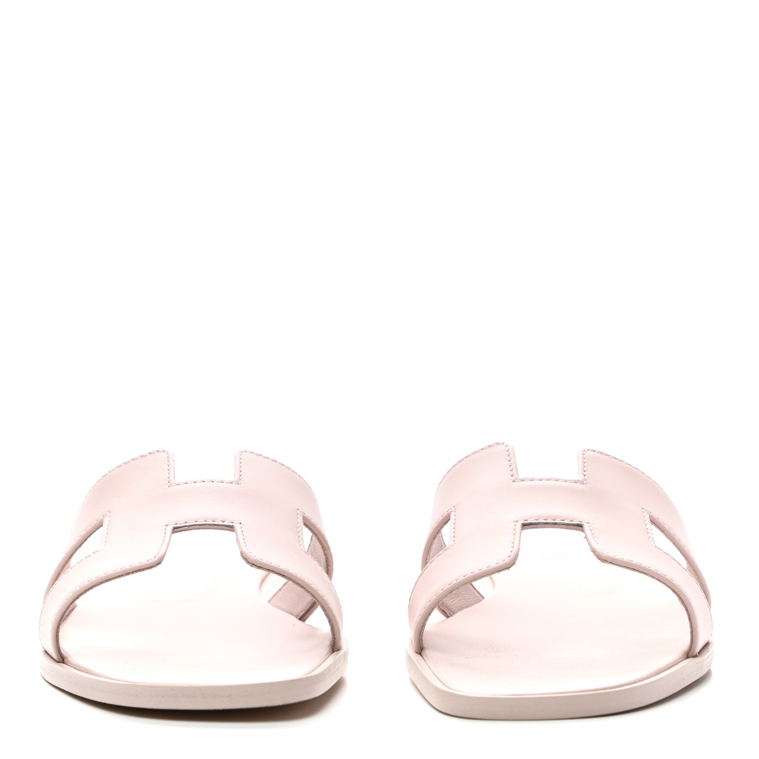 Hermes Box Calfskin Oran Sandals 38 Rose Pale 2 of 7