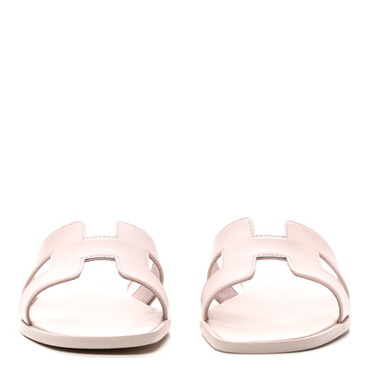Hermes Box Calfskin Oran Sandals 38 Rose Pale 2 of 7