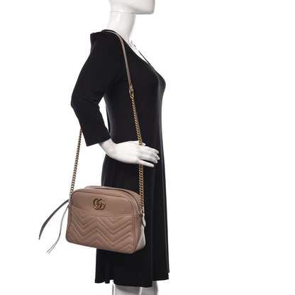 Gucci Calfskin Matelasse Medium GG Marmont Chain Shoulder Bag Porcelain Rose 2 of 12