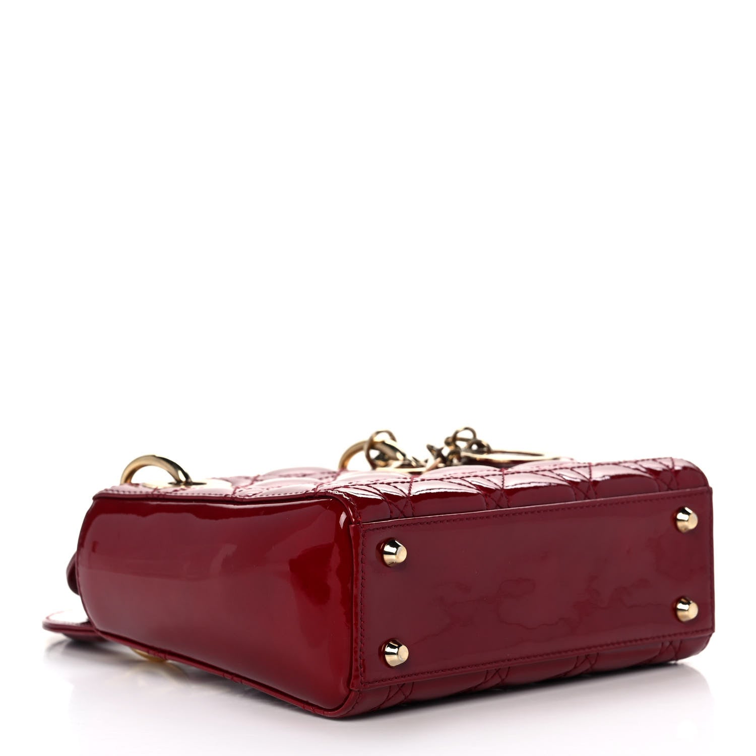 Christian Dior Patent Cannage Mini Lady Dior Red 4 of 15