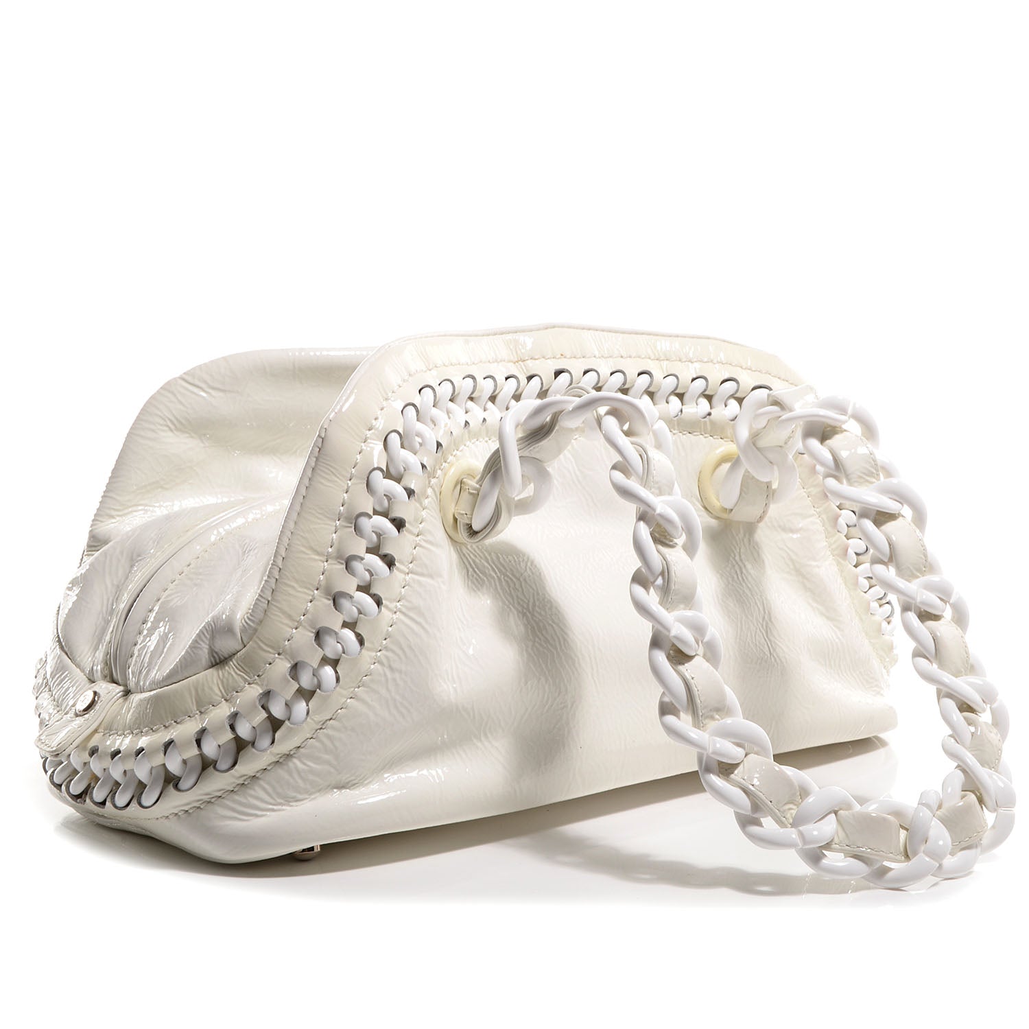 Chanel Patent Luxe Ligne Medium Bowler White 3 of 7