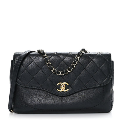 Chanel Goatskin Quilted Coco Curve Flap Messenger Flap Black 1 of 9