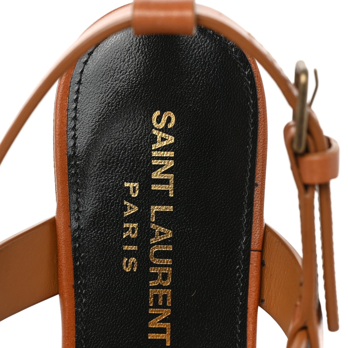 Calfskin Cassandra Monogram Sandals 35 Brown