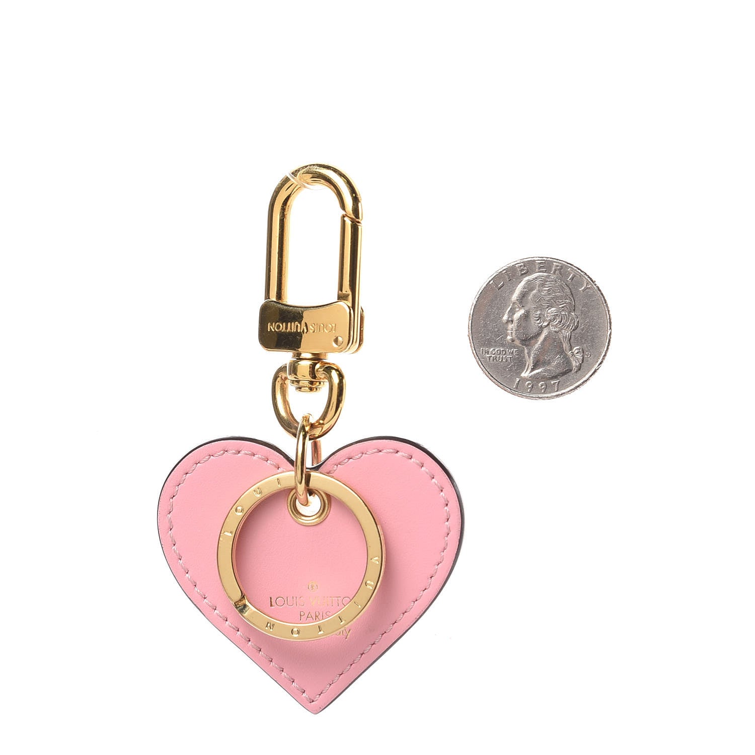 Louis Vuitton Vernis Degrade Love Lock Heart Key Holder Bag Charm Pink White 2 of 3