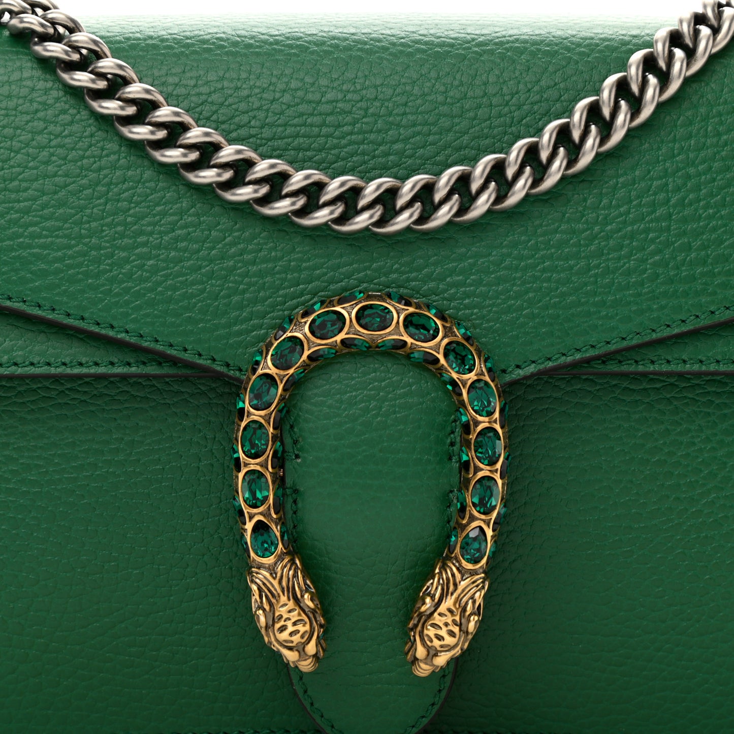 Pebbled Calfskin Small Dionysus Shoulder Bag Emerald