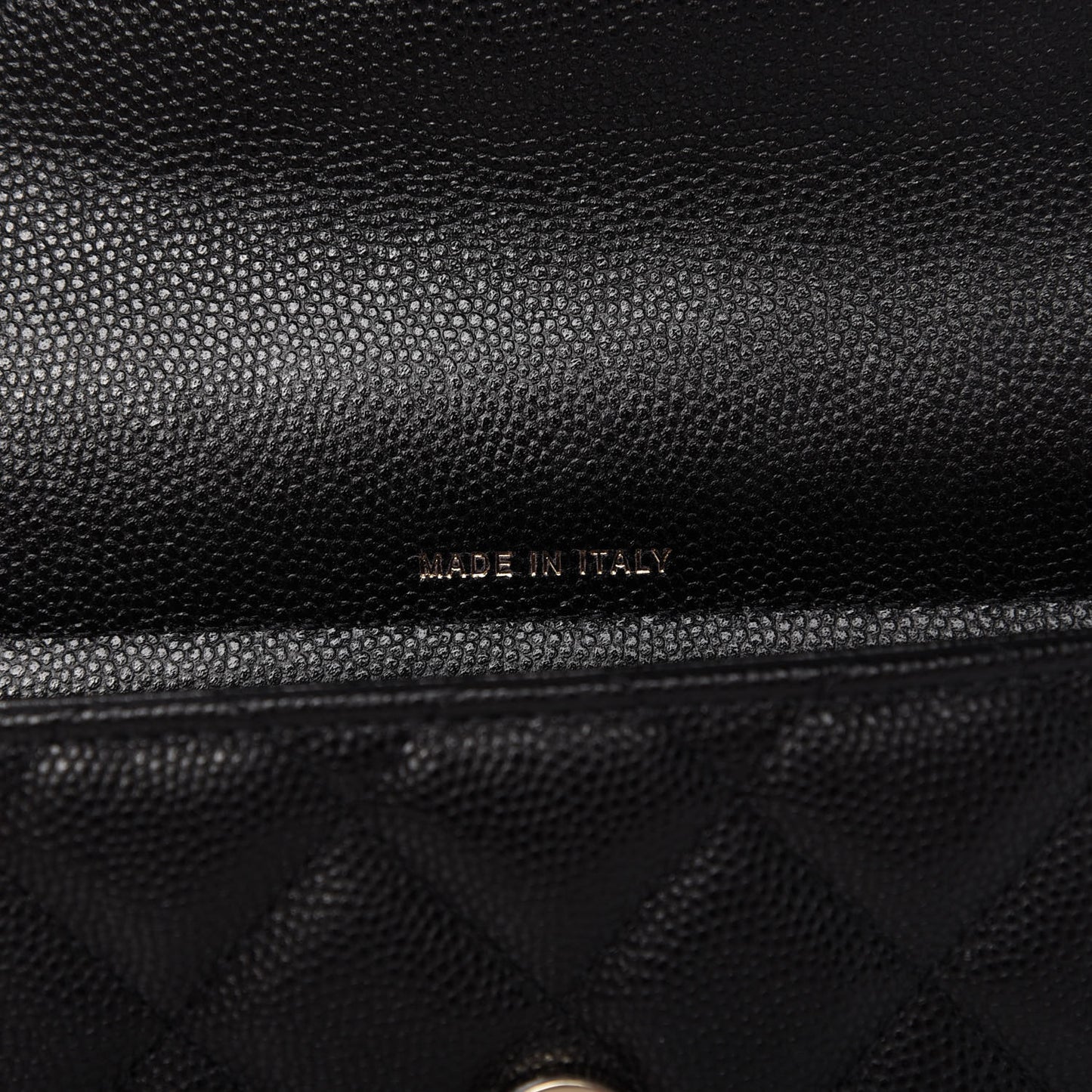 Caviar Quilted Flap Phone Holder With Chain Black