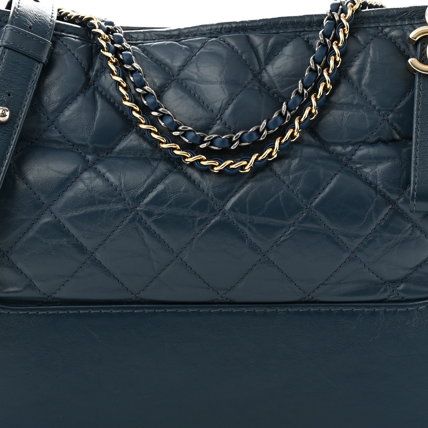 Chanel Aged Calfskin Quilted Medium Gabrielle Hobo Blue 8 of 12