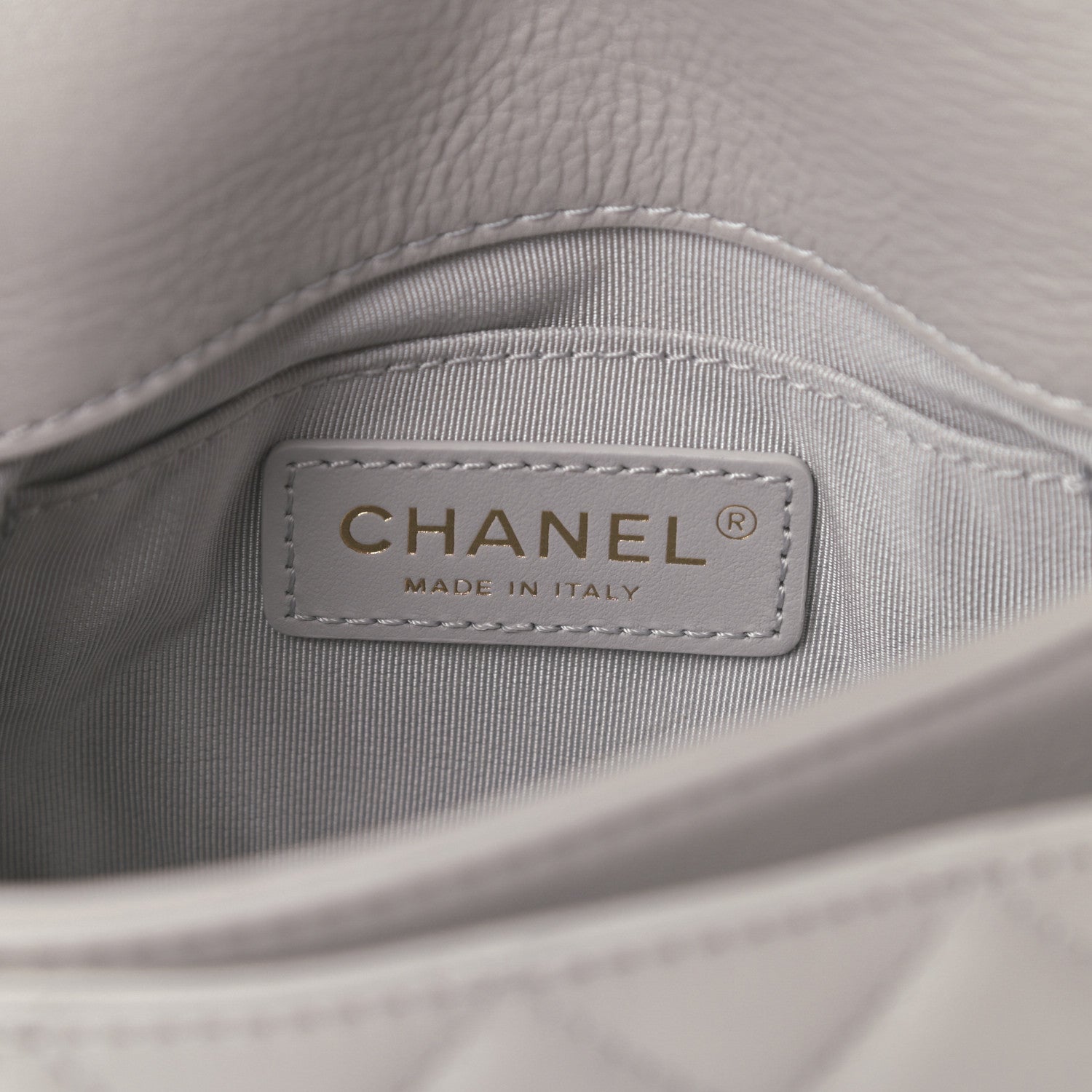 Chanel Calfskin Quilted Top Handle Flap Light Grey 6 of 12