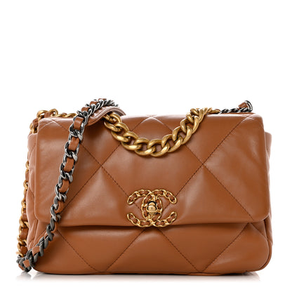 Chanel Lambskin Quilted Medium Chanel 19 Flap Brown 1 of 10