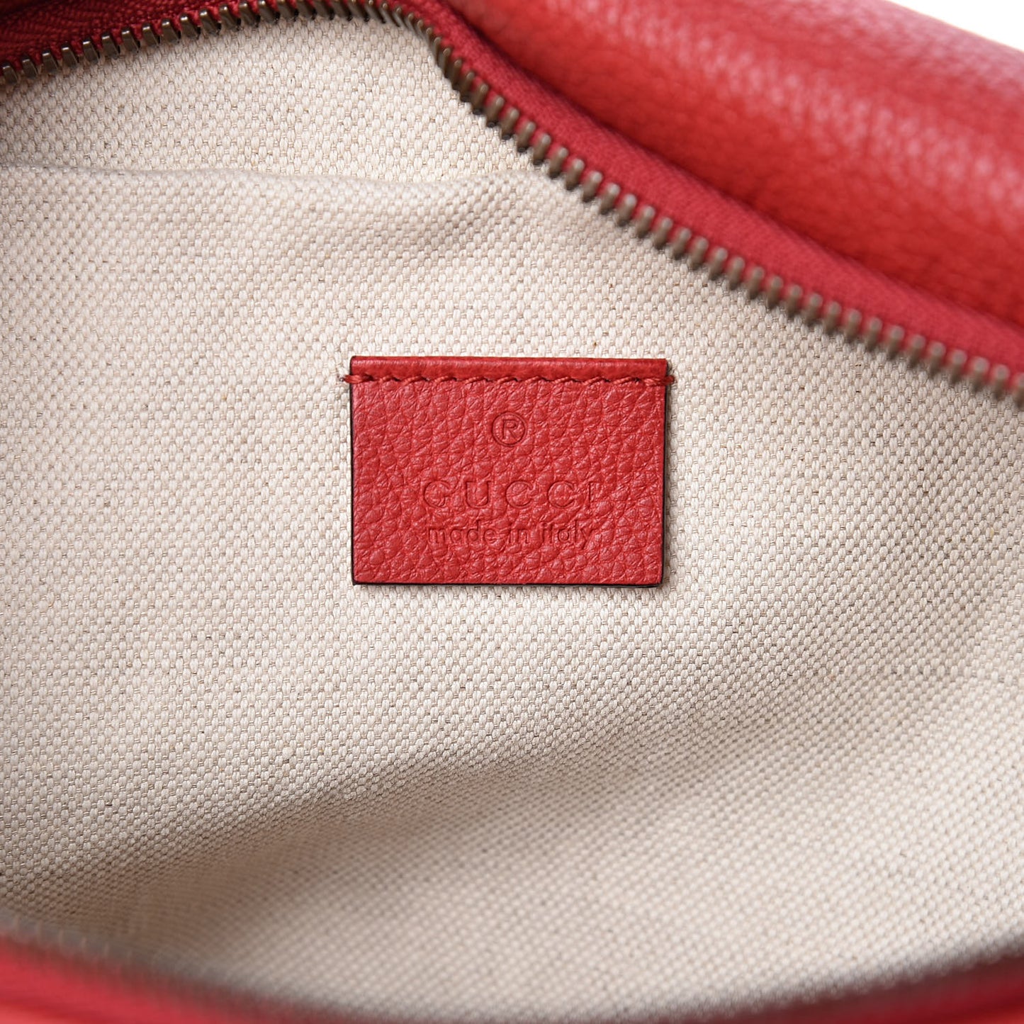 Grained Calfskin Logo Belt Bag Hibiscus Red