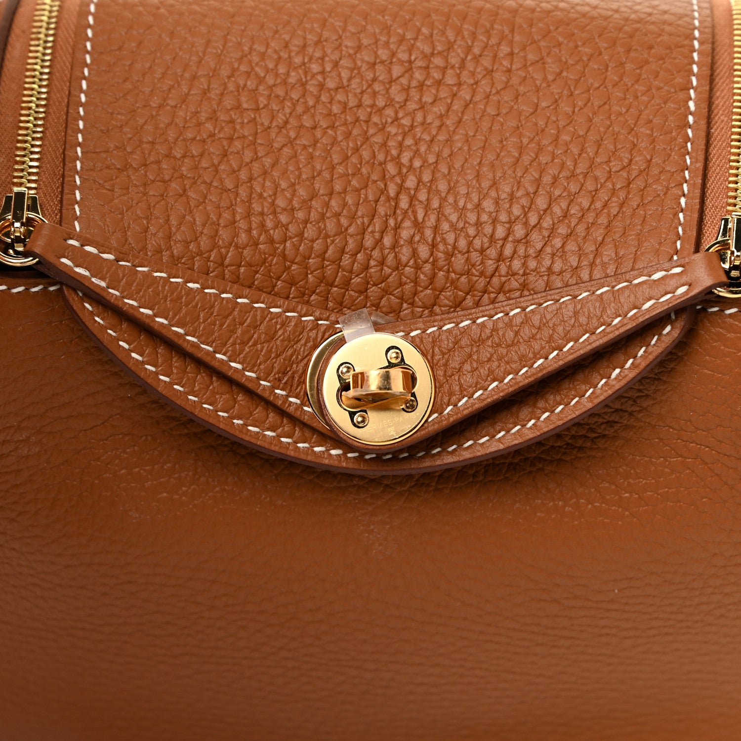 Hermes Taurillon Clemence Mini Lindy 20 Gold 10 of 11