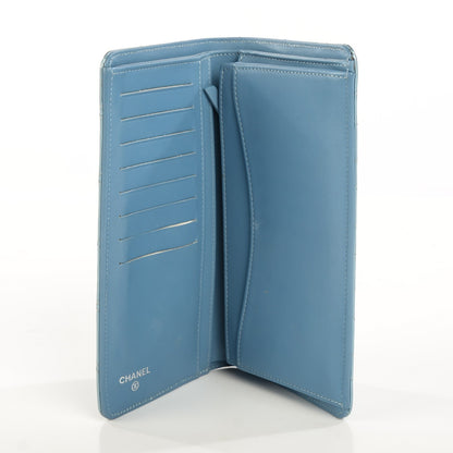 Chanel Patent Calfskin Quilted Yen Wallet Blue 5 of 7