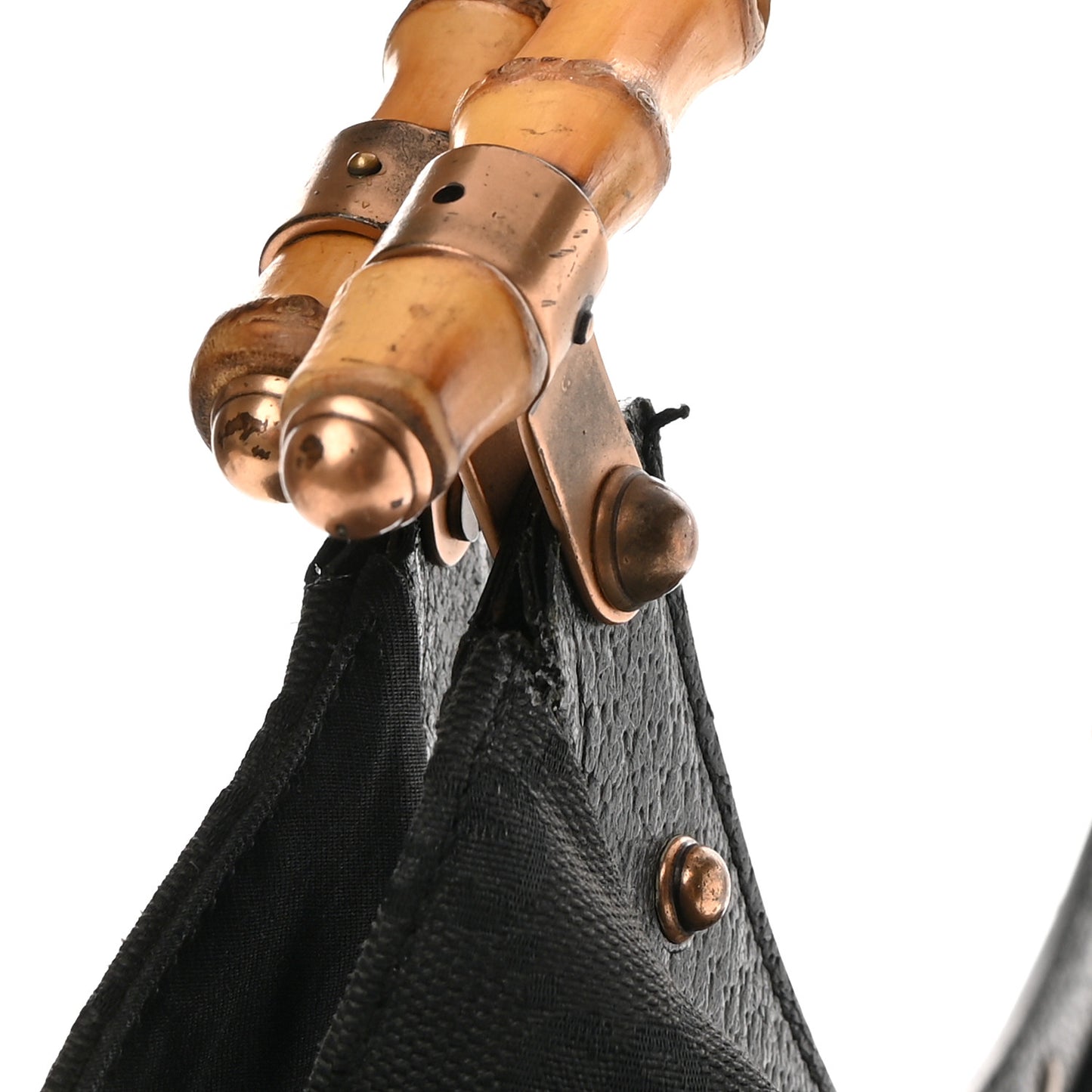 Monogram Bamboo Top Handle Shoulder Bag Black