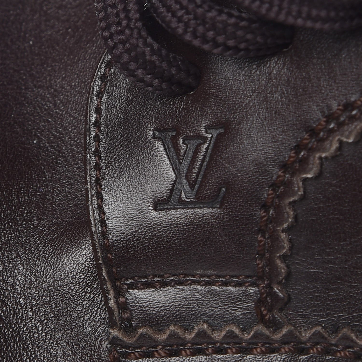 Louis Vuitton Mens Calfskin Nylon Damier Short Boots 10 Brown Blue 9 of 11