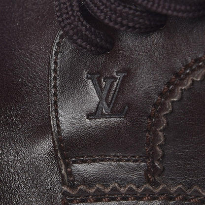 Louis Vuitton Mens Calfskin Nylon Damier Short Boots 10 Brown Blue 9 of 11