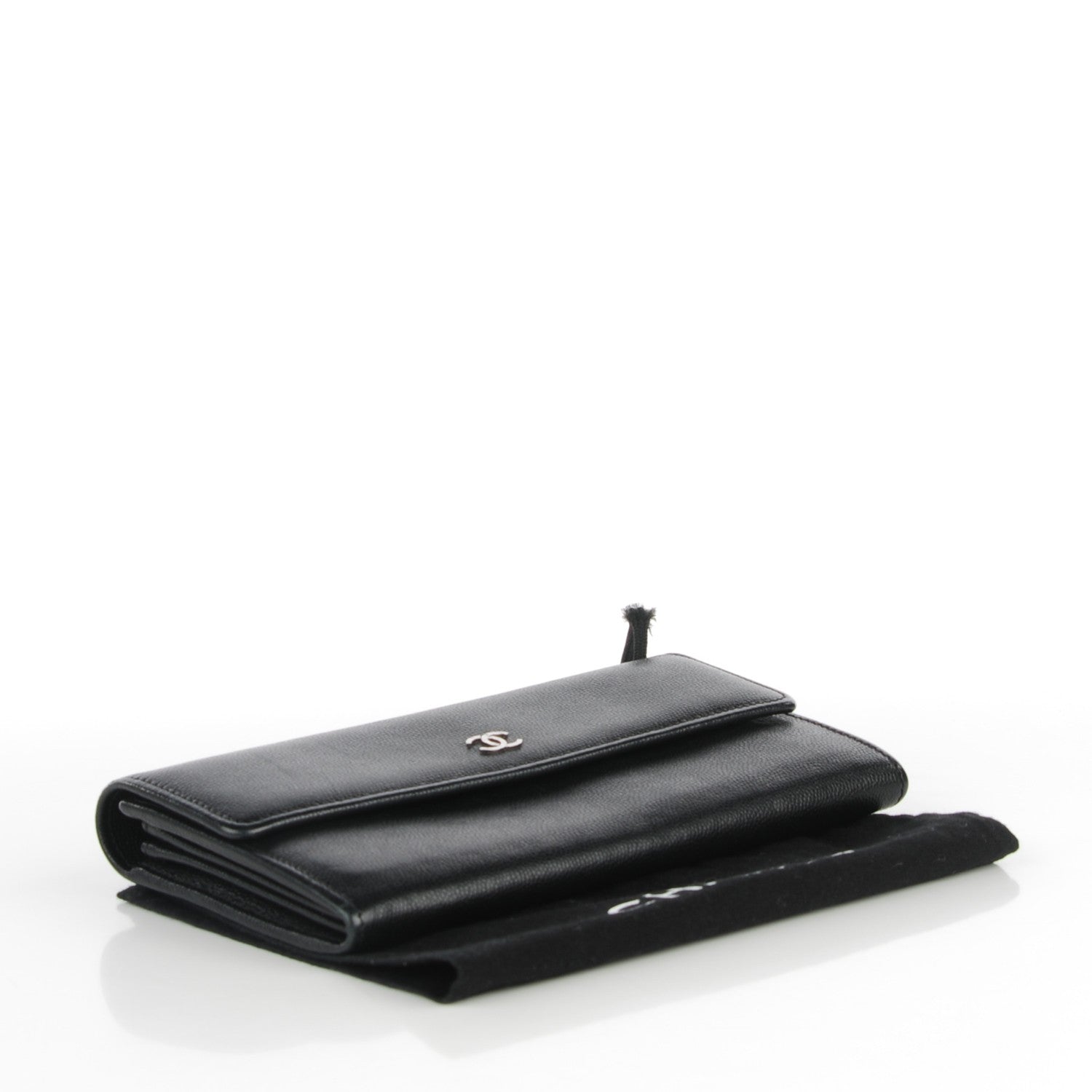Chanel Caviar Sevruga Long Flap Wallet Black 4 of 8