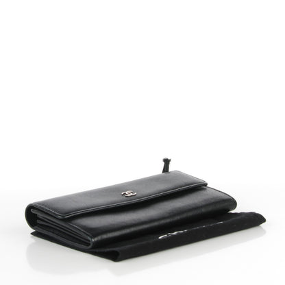 Chanel Caviar Sevruga Long Flap Wallet Black 4 of 8