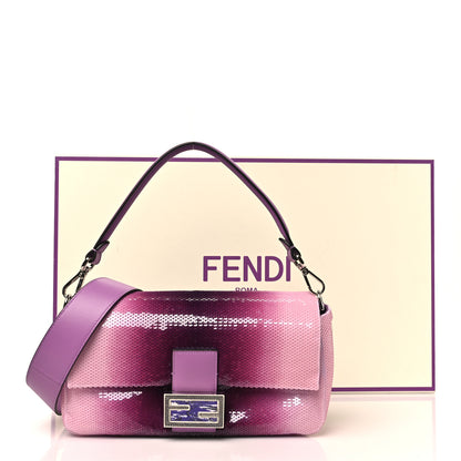 Fendi X SARAH JESSICA PARKER Sequin Paillettes Nappa Without Buckle Ricamo Baguette Viola 10 of 10