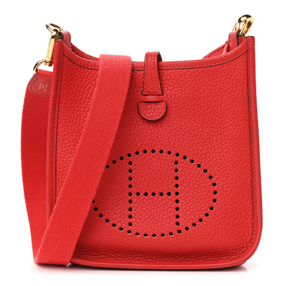 Hermes Taurillon Clemence Evelyne TPM Rouge De Coeur 1 of 9