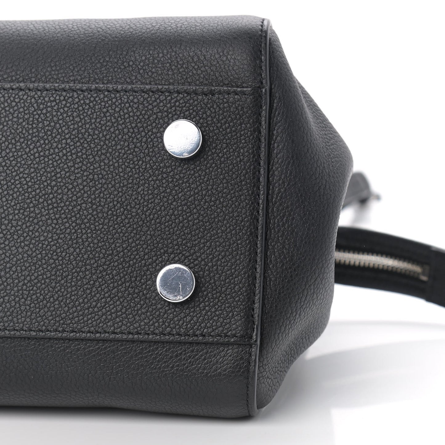 Grained Calfskin Small Cabas Rive Gauche Black