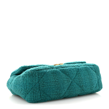 Chanel Tweed Quilted Medium Chanel 19 Flap Green 3 of 9