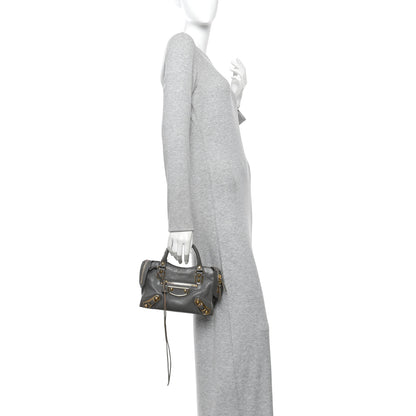 Balenciaga Chevre Gold Metallic Edge Hardware Mini City Gris Acier 2 of 11