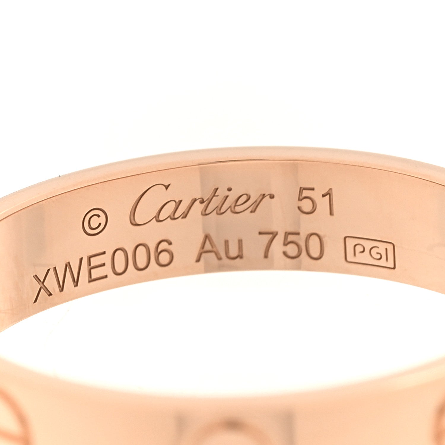 Cartier 18K Pink Gold 3.5mm LOVE Wedding Band Ring 51 5.75 4 of 5