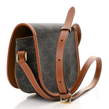 Celine Triomphe Canvas Medium Folco Bag Tan 3 of 11